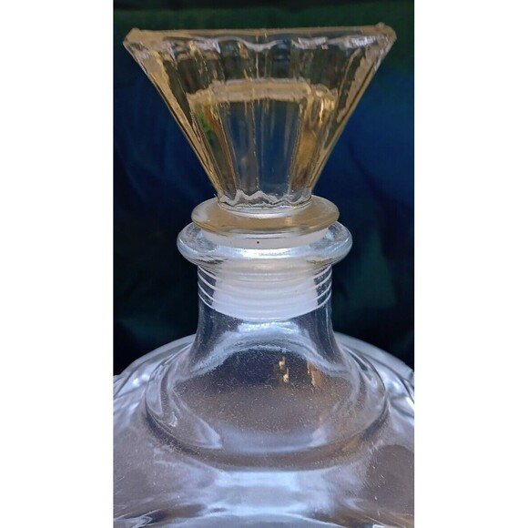 Vintage Art Deco Clear Glass Decanter With Stopper 7 3/4" - Picture 9 of 13